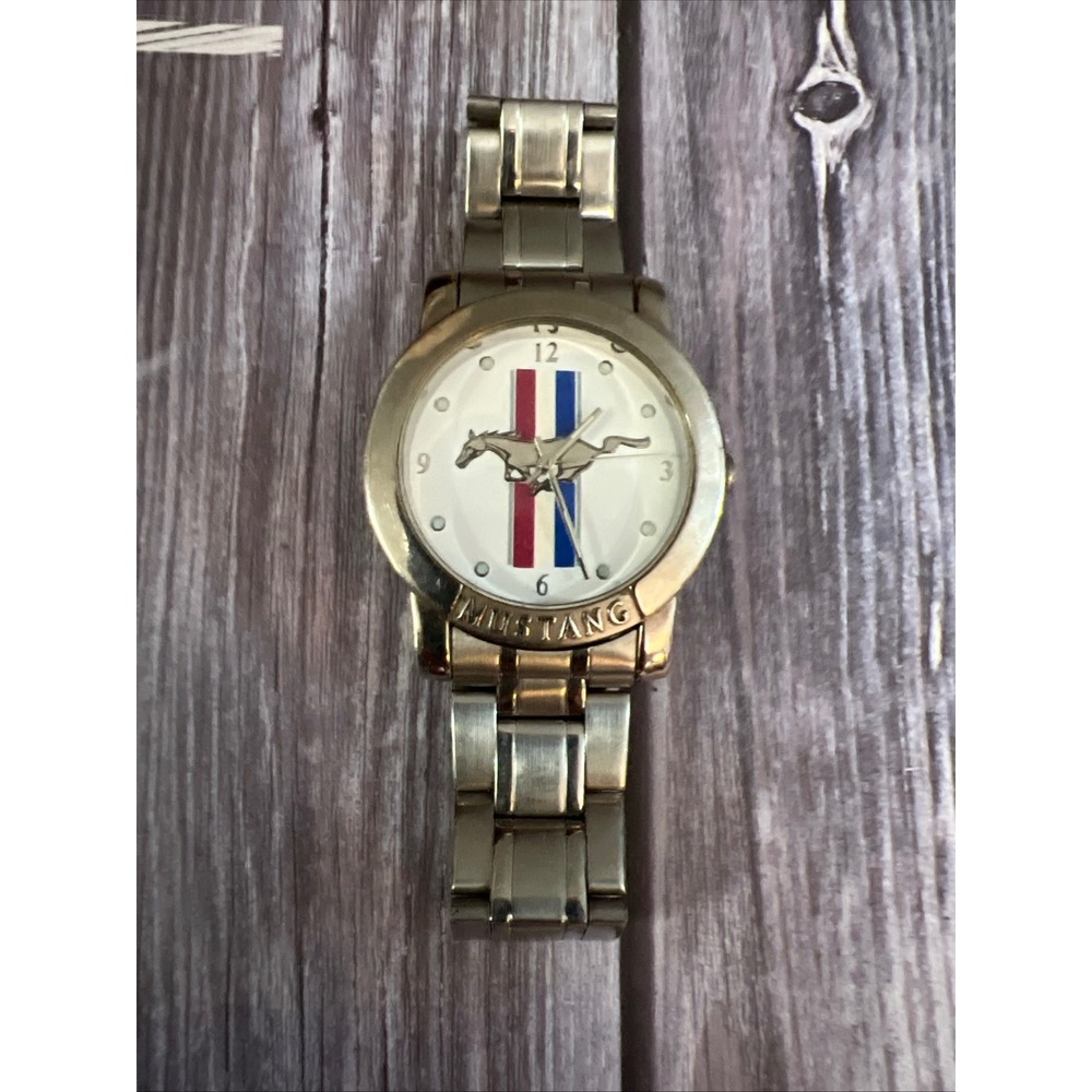 Ford Mustang‎ Official Licensed Silver Tone Watch Japan Movt Stainless Steel 121